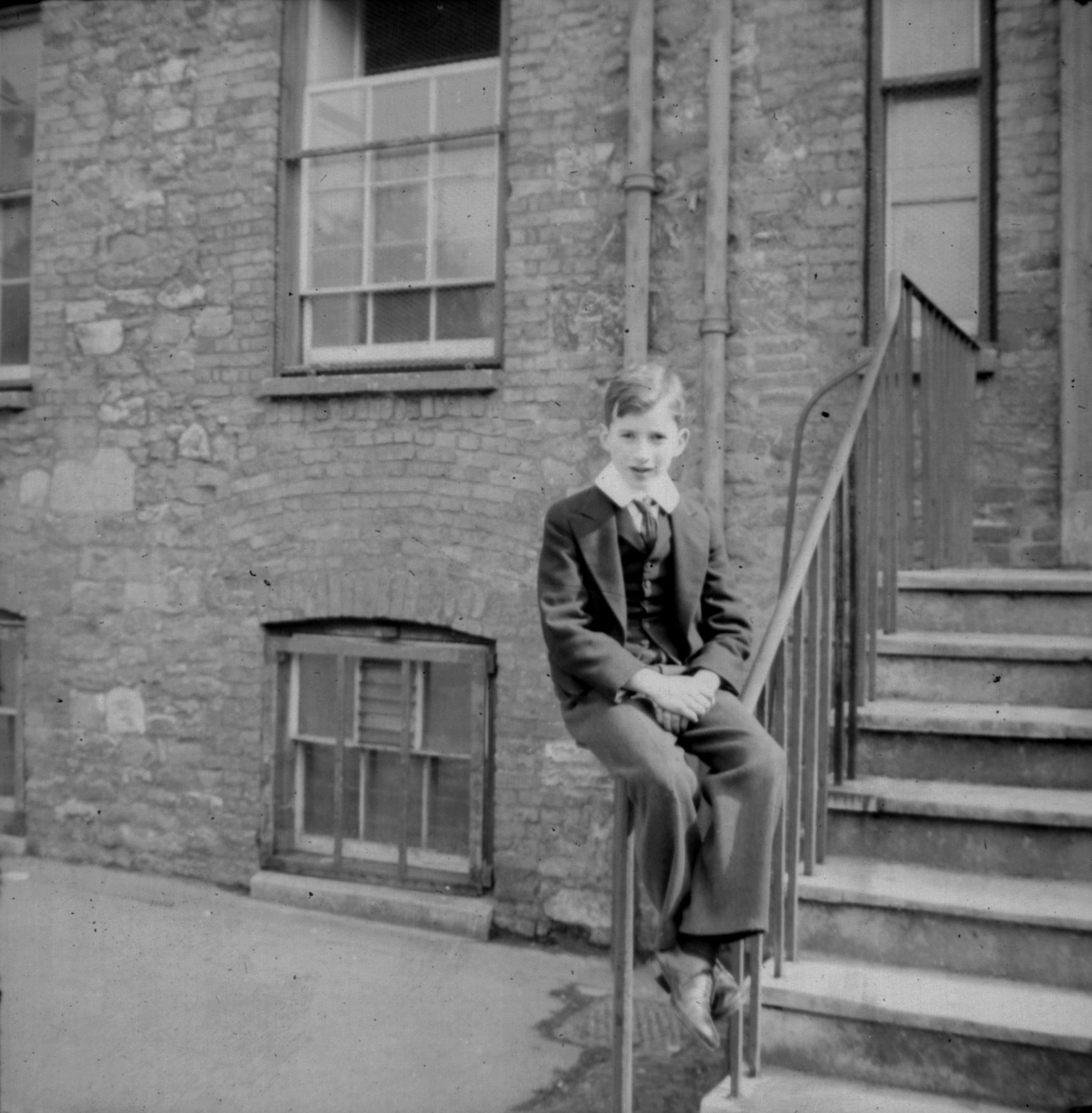 Harry Rutherford on steps railings. Mar[ch 19]42