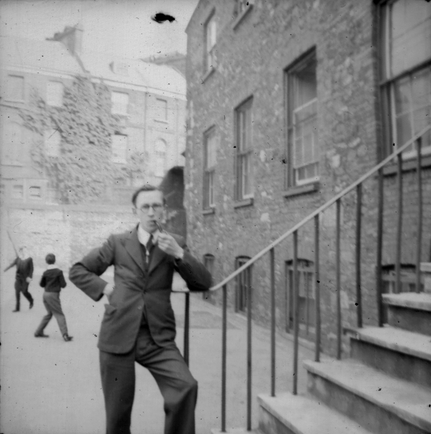 Self with Milner's plane. Exeter, Mar[ch]. 1942.