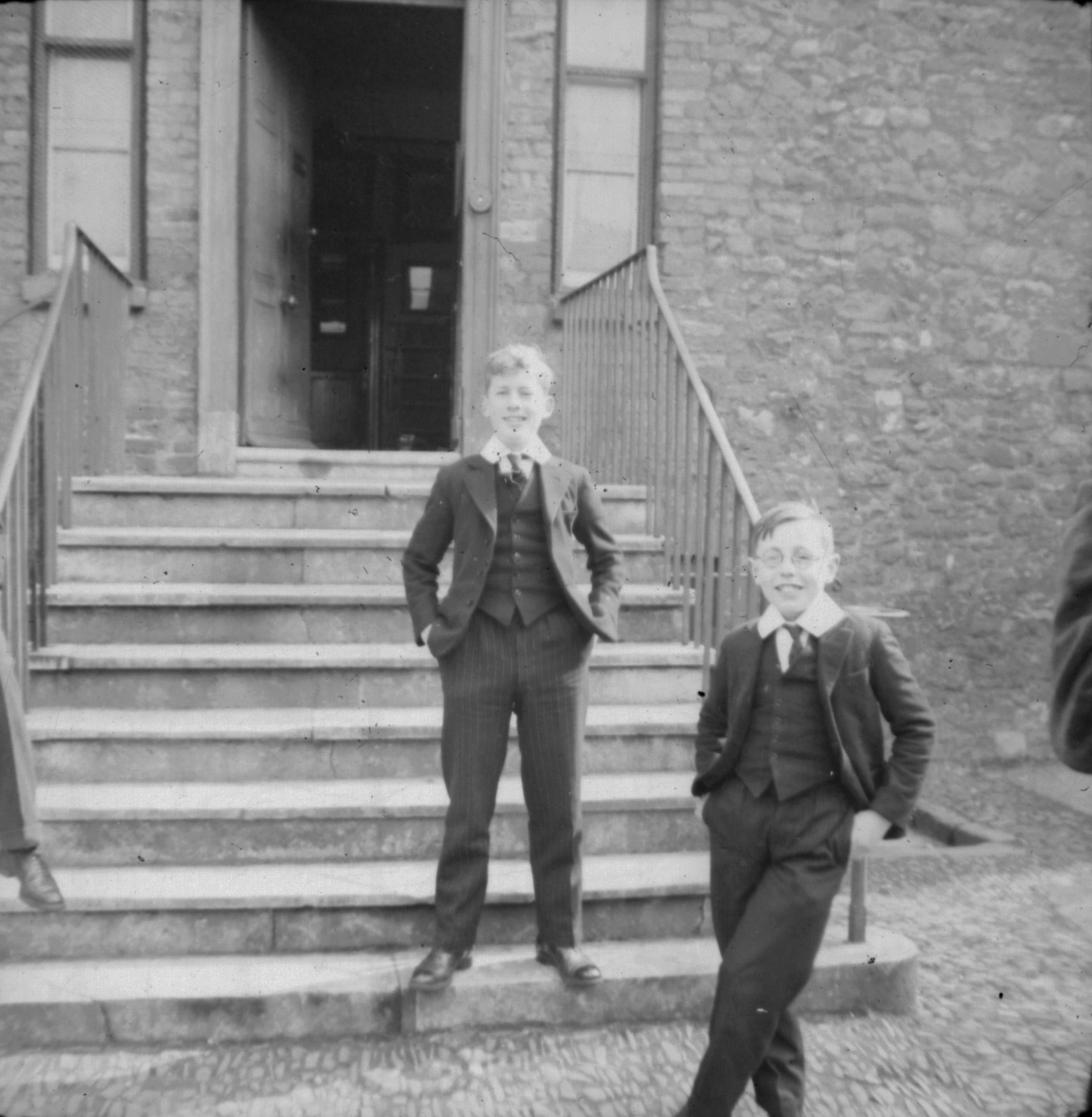 A.R.D.R. + Michael Fegan on school steps. Ap[ril 19]42