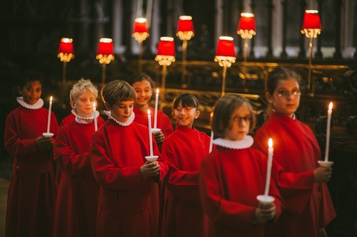 Exeter choristers processing
