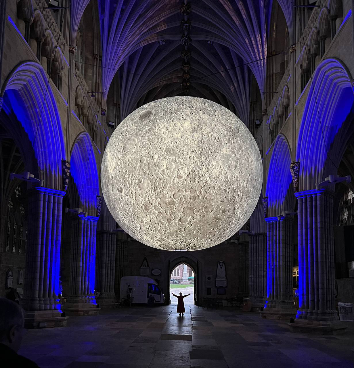 Exeter Cathedral - moon