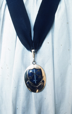 Exeter Cathedral Head Chorister, 1972, close-up of medal