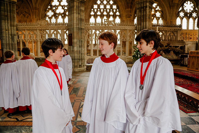Boy choristers at Exeter Cathedral. Photo by Emma Solley