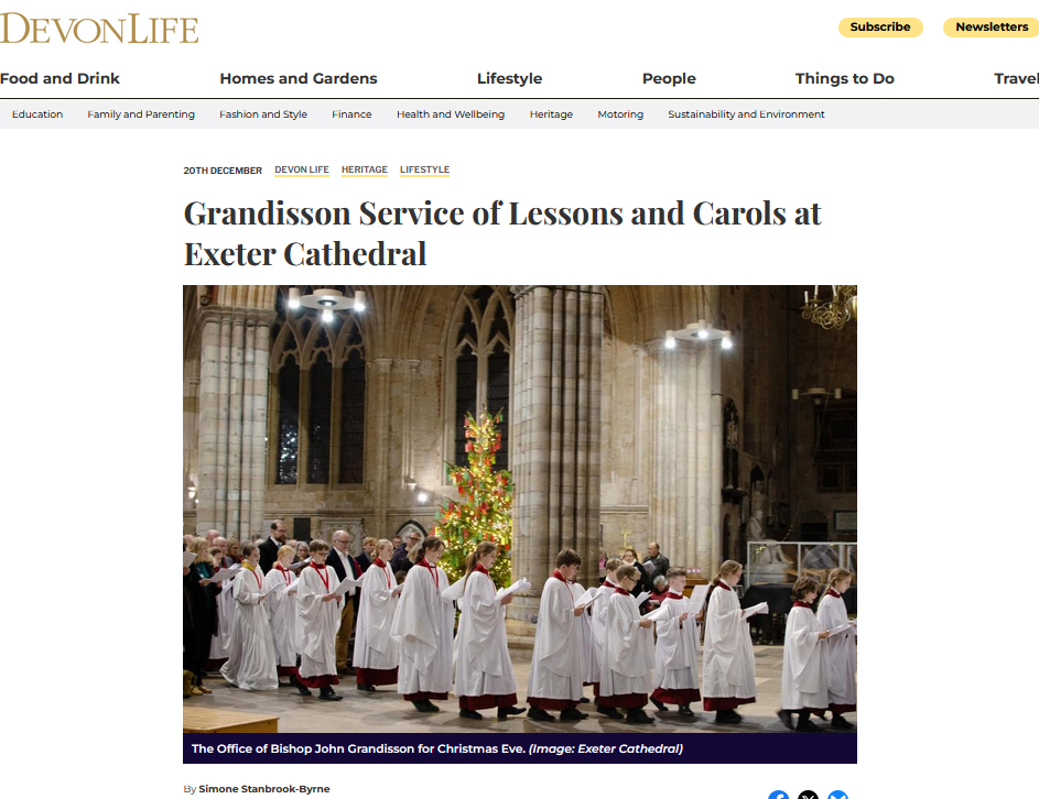 Exeter Cathedral Grandisson service - Devon Life