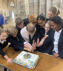 Exeter Cathedral Senior Choristers 2025-2026 - cake cutting